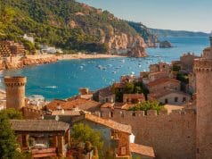 Tossa de Mar Tossa de Mar Catalonia a view from the top looking out to the sea.