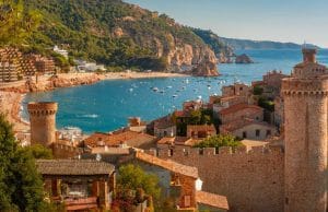 Tossa de Mar Tossa de Mar Catalonia a view from the top looking out to the sea.